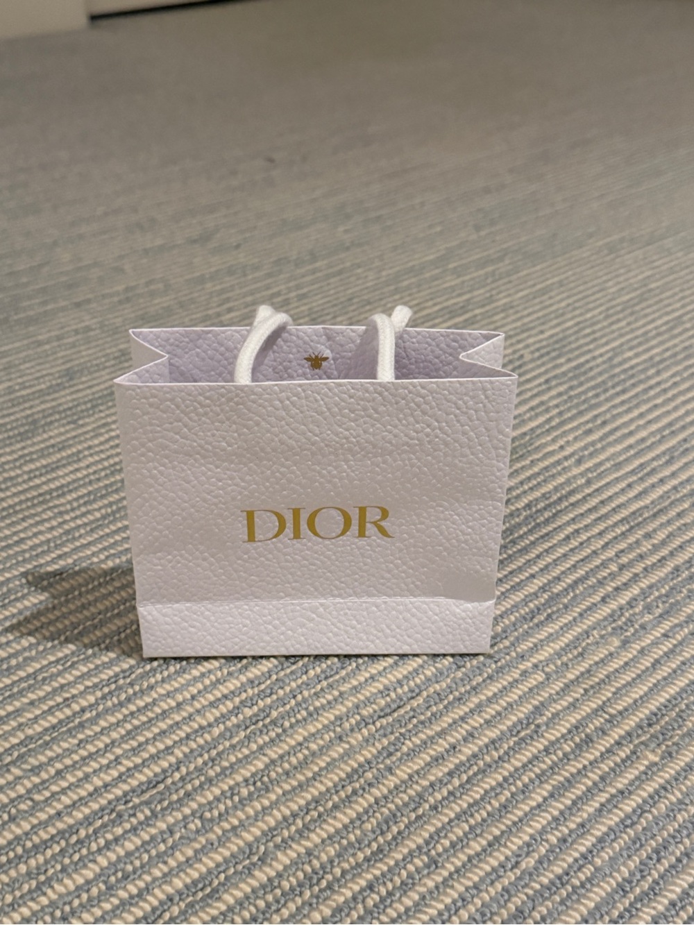 Dior White and Gold Mini Gift Bag